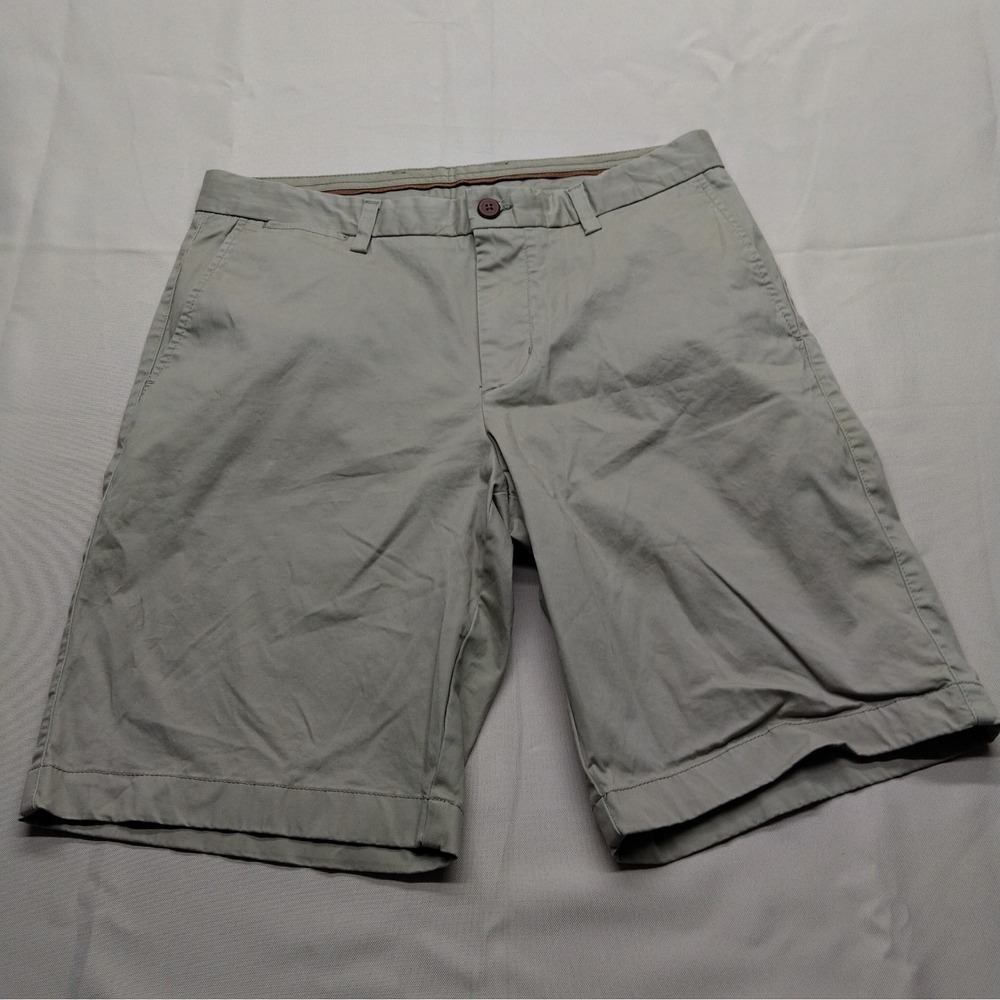 Tommy Bahama Brown Flat Front Chino Mens sz 33 Cotton Blend Shorts
